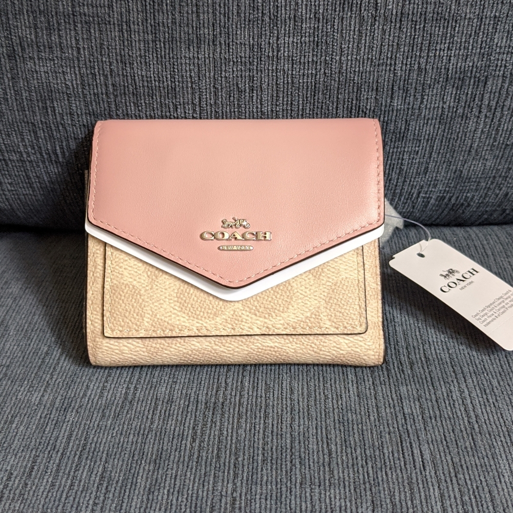 Coach Small Wallet in Colorblock Signature Canvas